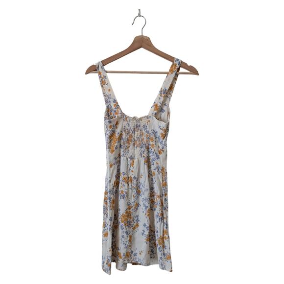Reformation Humphrey Dress Size 2 Floral Blue Yellow Mini Christina Feminine - Picture 6 of 15